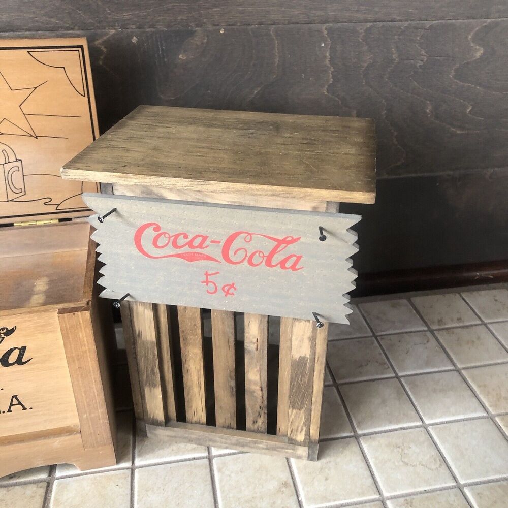 Vitange Coca Cola Wood Box coke advertising Bottling Co Atlanta GA -5 P… - Picture 5 of 16